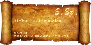 Siffer Szilveszter névjegykártya